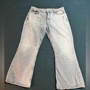 Citizens of Humanity Jeans Designer Washed Cropped Distressed Wide Leg size 30